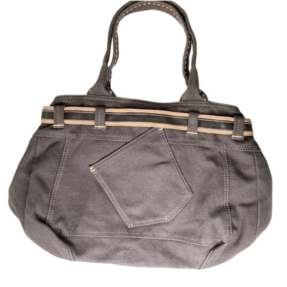 Vintage Y2K Gap Canvas Slouchy Tote Bag Brown Indie - Picture 1 of 10